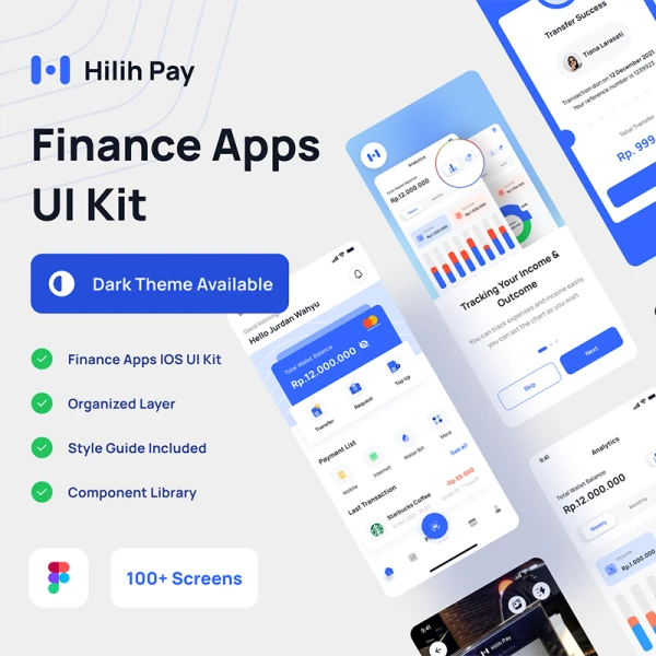 50屏金融理财应用设计套件UI工具包 Hilih Pay Mobile UI Kit .figma