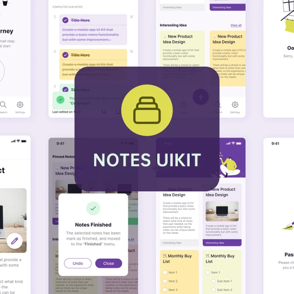 99屏笔记备忘录手机应用UI设计系统素材下载 Makarya Notes - Advanced Note Taking App - Design System & UI Kit .figma