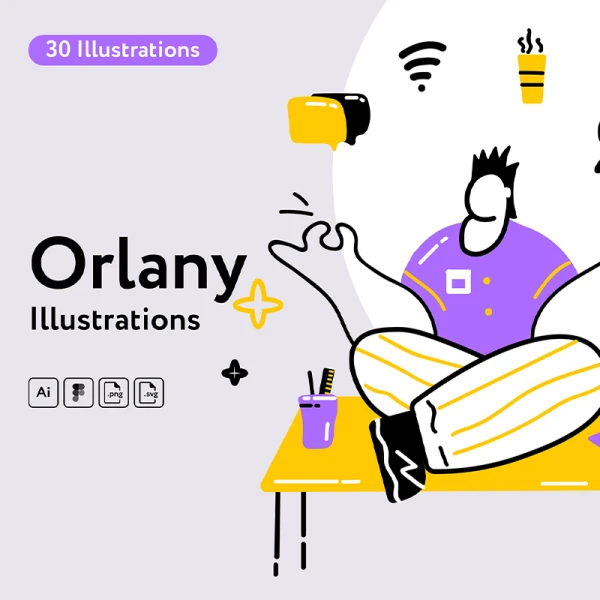 30幅办公团队协作主题矢量插画素材 Orlany Illustrations .psd .ai .figma