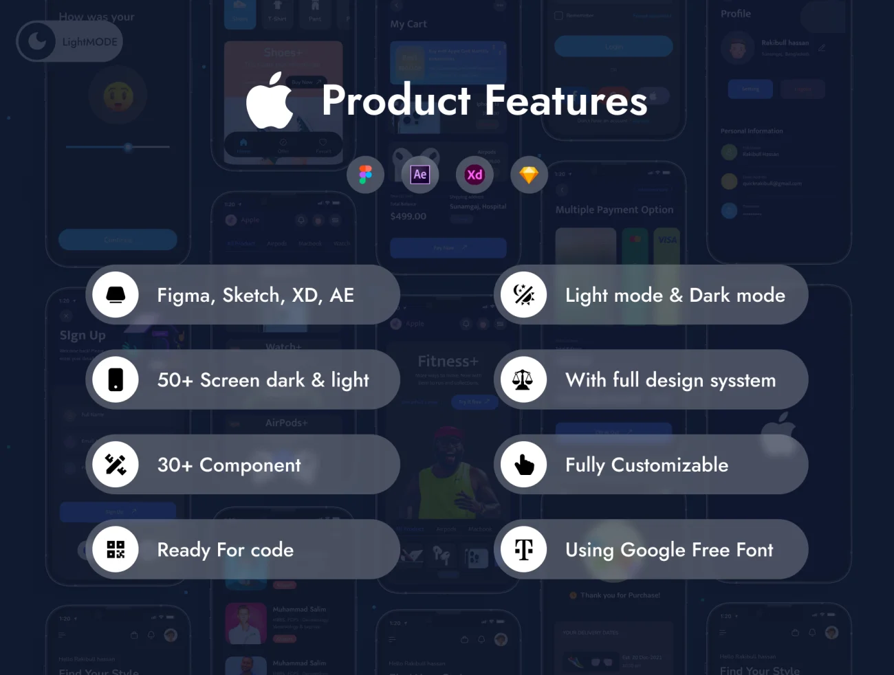 68屏苹果产品在线商店应用UI设计套件 Shop Apple product .sketch .AE .xd .figma插图11