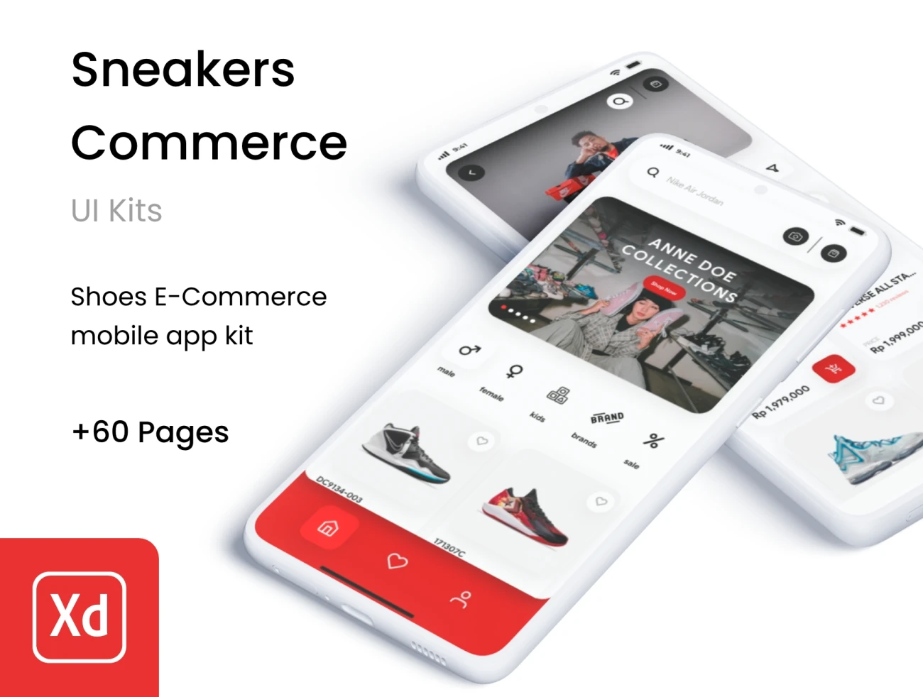 60屏潮流运动鞋网购平台应用UI套件素材 Sneaker Commerce .xd插图1