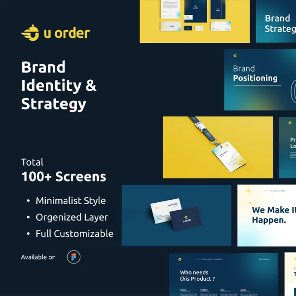 100屏品牌VI设计手册模板 U Order - Brand Identity & Strategy .figma