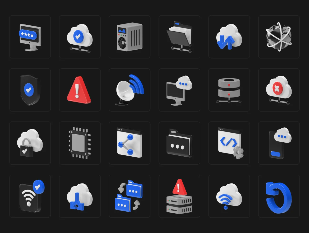 48款数据云服务科技产品3D图标模型素材 Cloudtech 3D icons .figma-3D/图标-到位啦UI