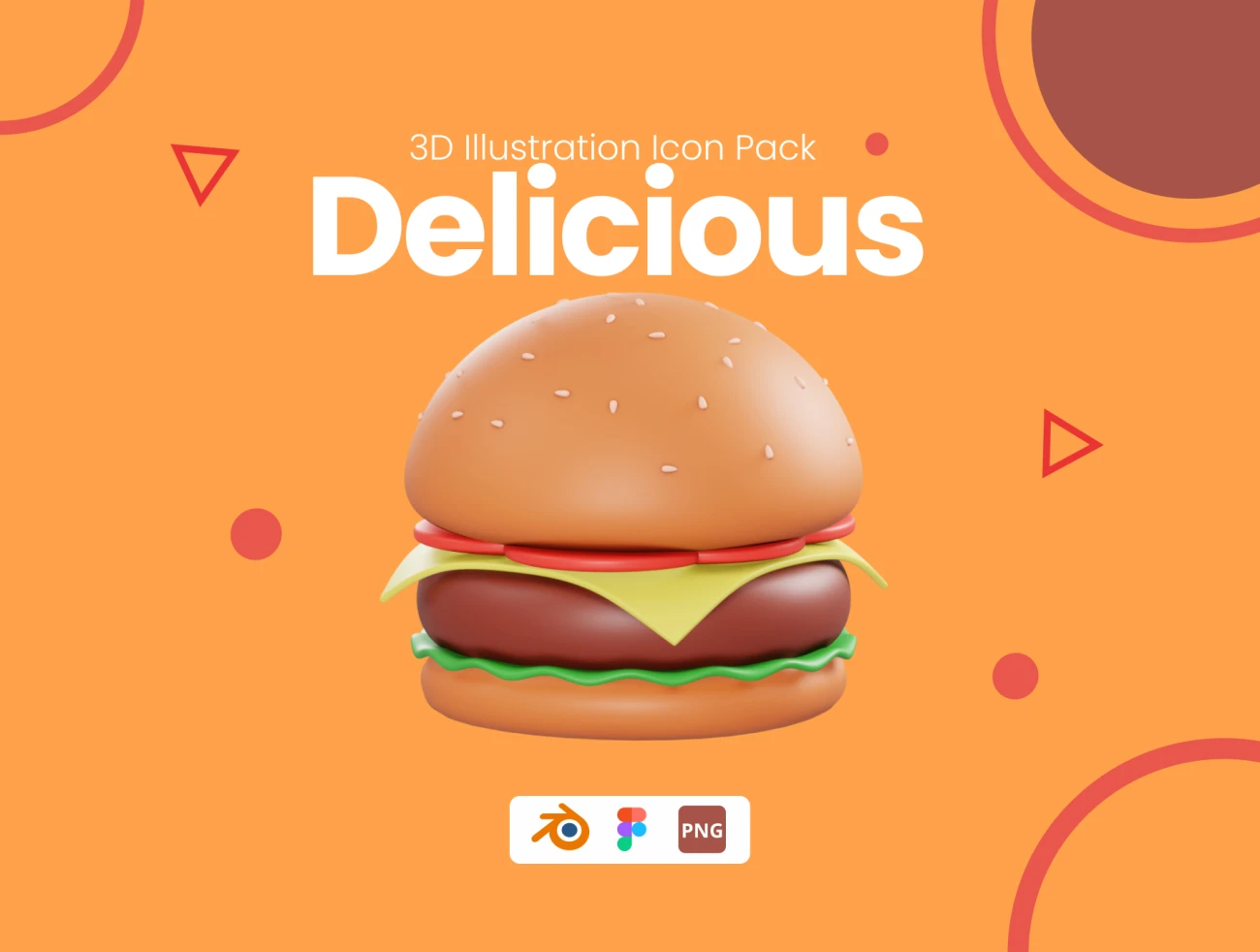 25款美食3D模型素材下载 Delicious – 3D Illustration Icon Pack  .blender .figma插图1
