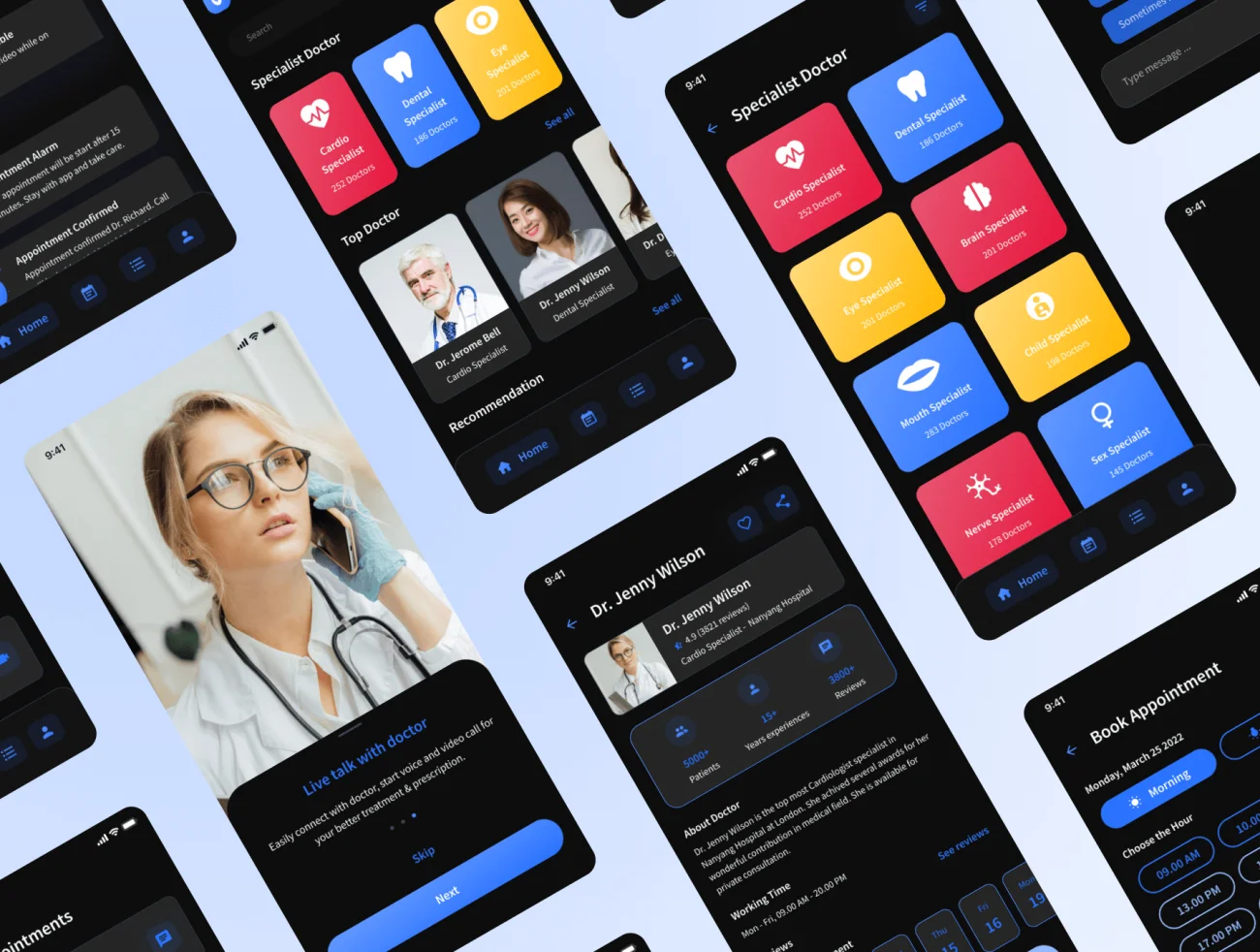 180屏在线医生医疗咨询应用UI套件模板 DoctorQ – Online Doctor Consultation App UI Kit  .figma插图9