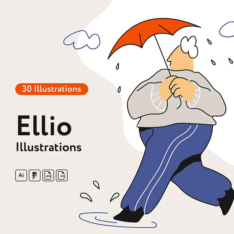 30个关于当前热点和科技的创意插图 Ellio Illustrations  .sketch .psd .ai .xd .figma缩略图到位啦UI