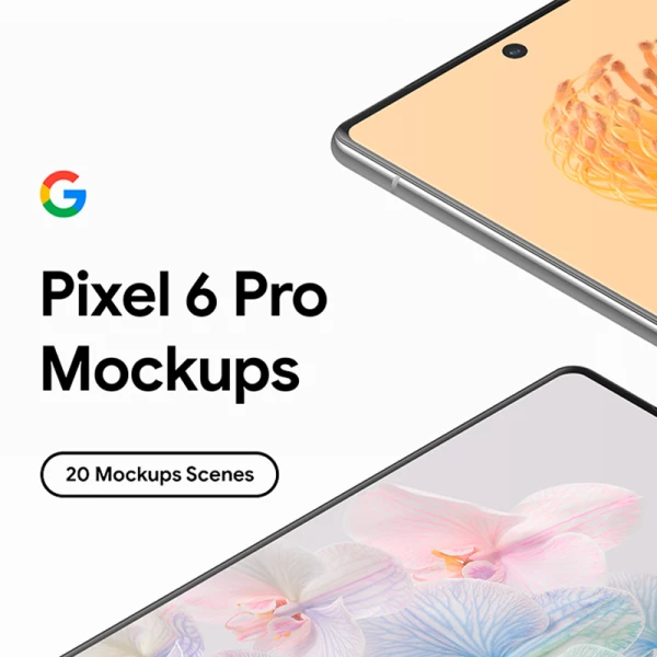 40款谷歌6Pro手机样机分层素材 Google Pixel 6 Pro - 40 Mockups  .psd