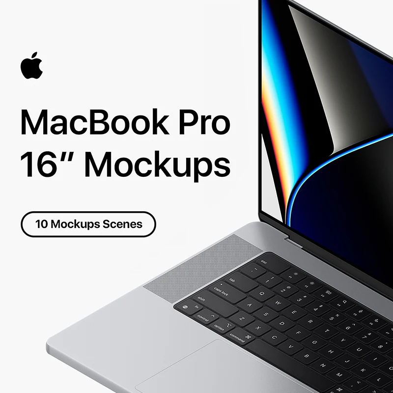 10款高品质MacBook模型样机 MacBook Pro 16-Inch Mockups  .psd缩略图到位啦UI