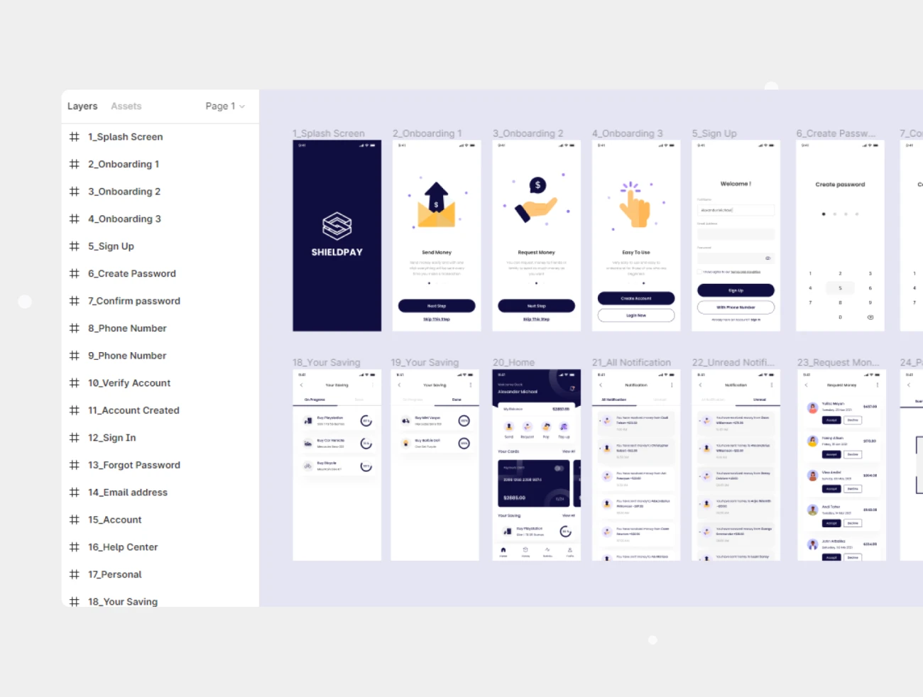 44屏金融理财资产管理应用UI套件 ShieldPay – Finance App UI Kit  .figma插图11