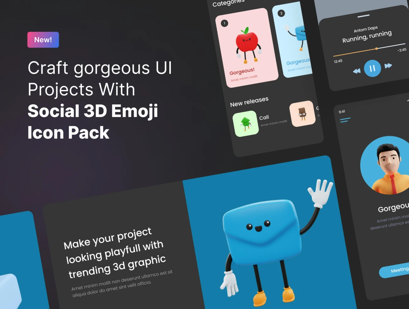 350款社交表情包3D模型图标素材下载 Social Media Emoji Character – Premium 3D Emoji for Social Media  .blender插图3