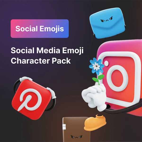 350款社交表情包3D模型图标素材下载 Social Media Emoji Character – Premium 3D Emoji for Social Media  .blender