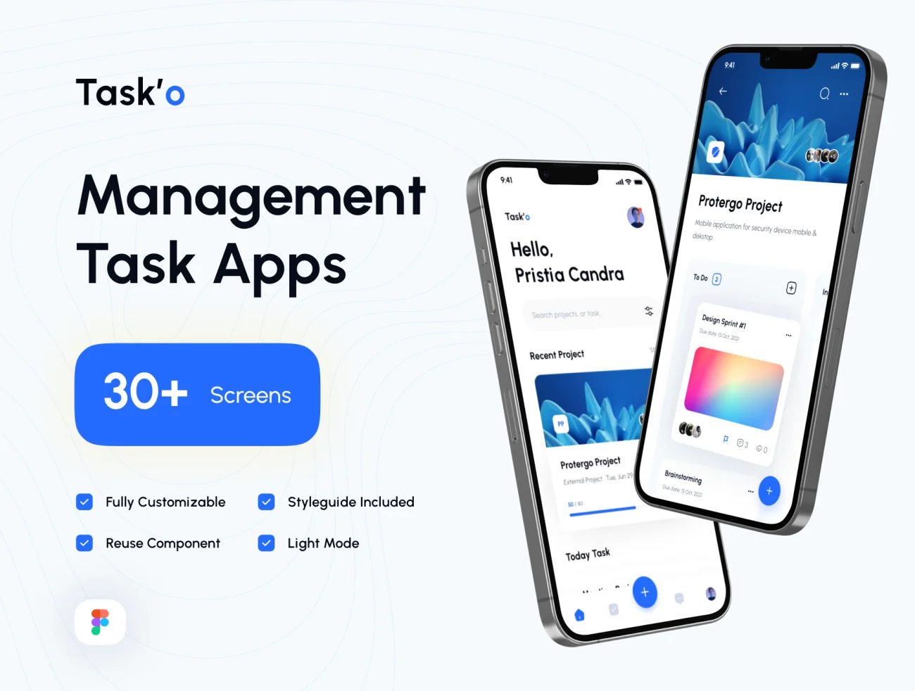 30屏任务管理应用UI套件模板 Task’o – Management Task Apps UI Kit  .figma插图1