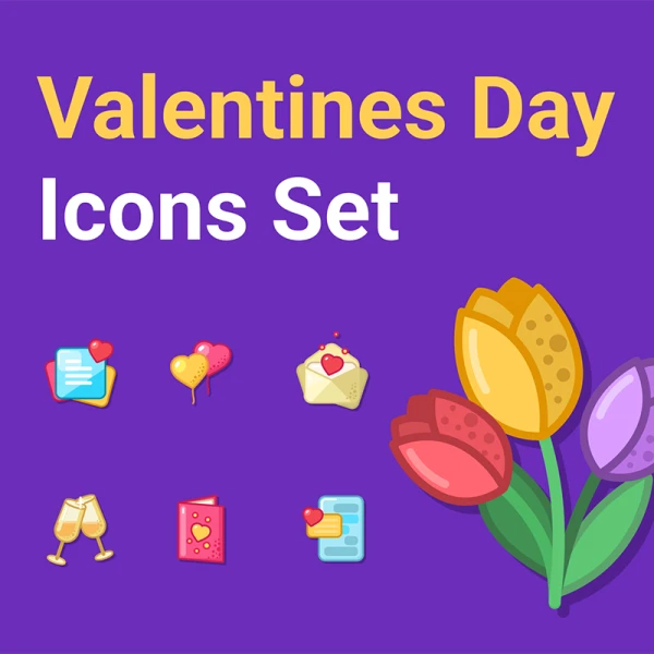 48款情人节多彩矢量图标素材 Valentines Day Icons Set  .figma .iconjar .svg .png
