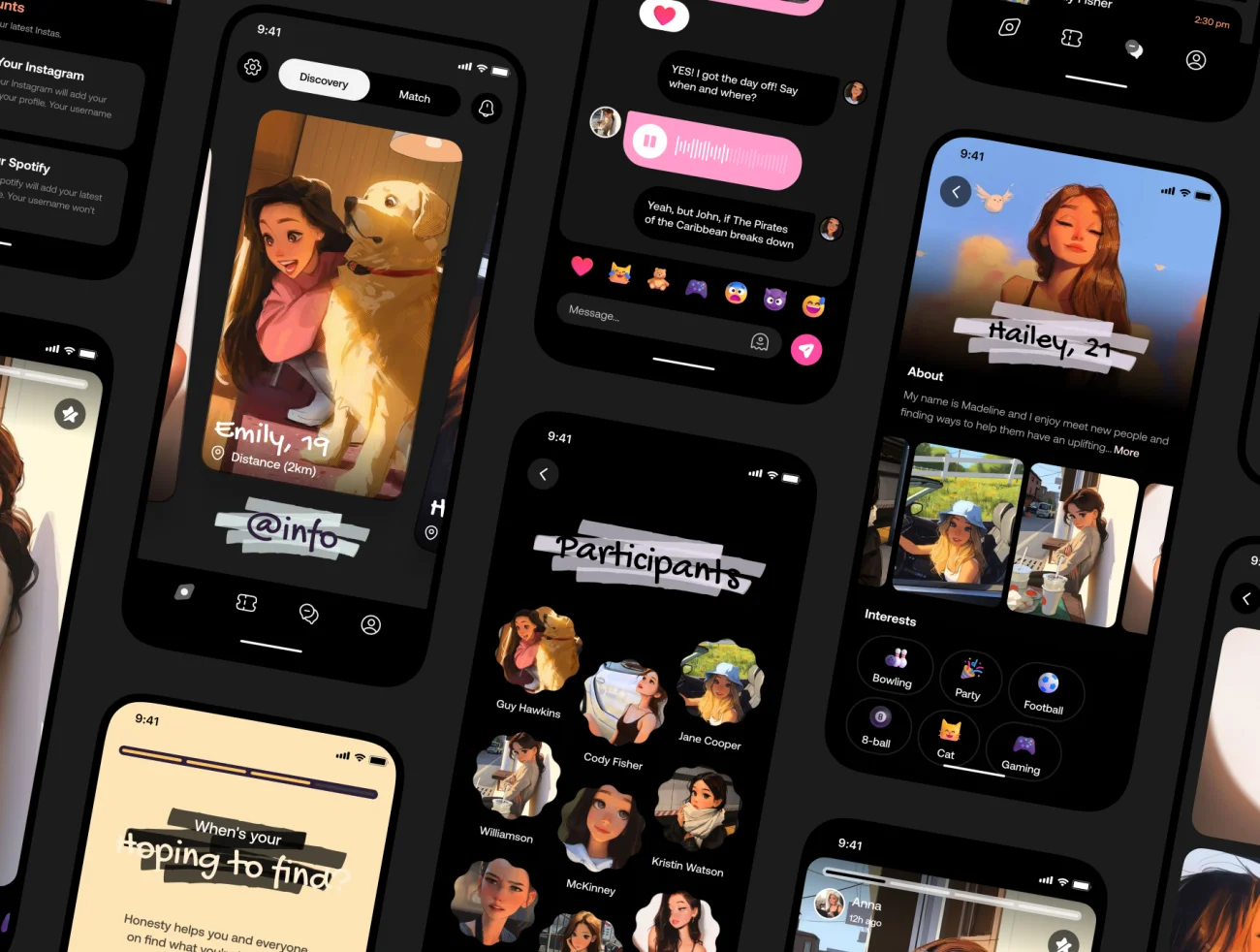50屏约会交友应用UI设计套件 Dating App UI Kit .figma插图3