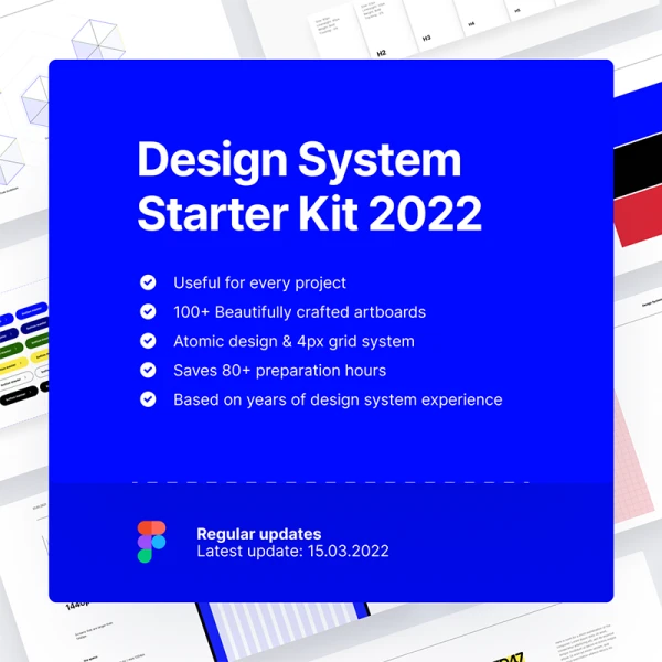 100屏2022年应用页面设计系统工具包 Design System Starter Kit 2022 .figma