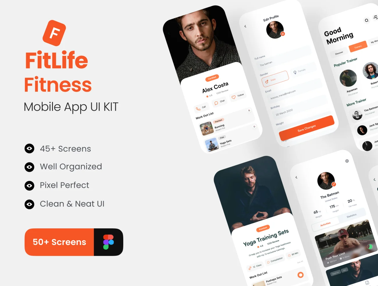 50屏健身锻炼应用UI设计套件 FitLife – Fitness App UI KIT .figma插图3