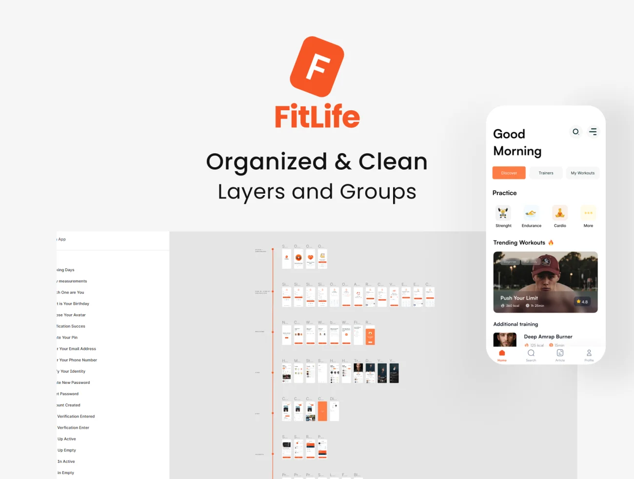 50屏健身锻炼应用UI设计套件 FitLife – Fitness App UI KIT .figma插图9