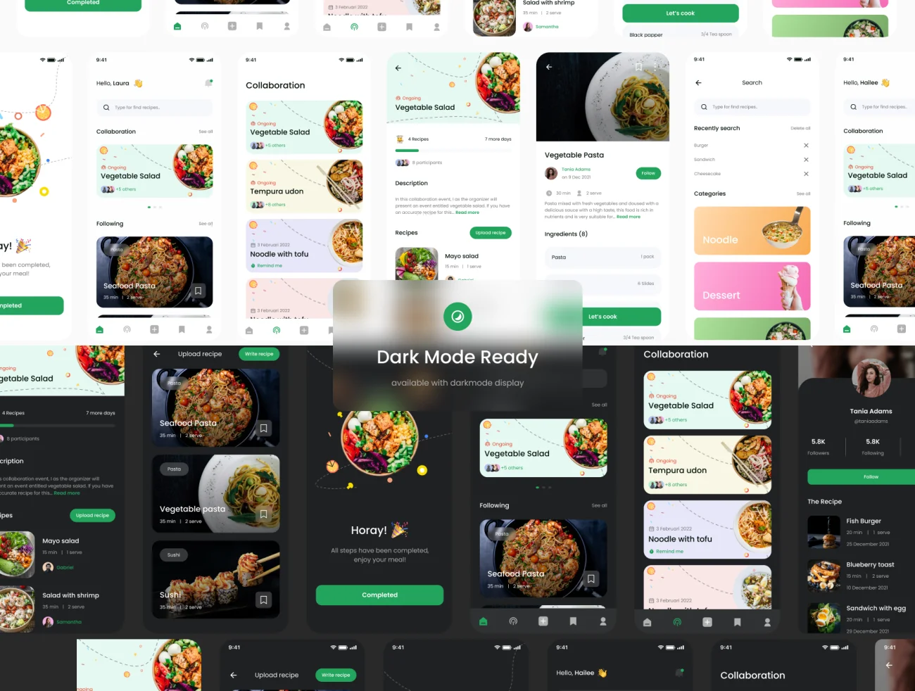 60屏美食食谱烹饪分享应用设计套件 Food Recipe UI KIT .figma插图5