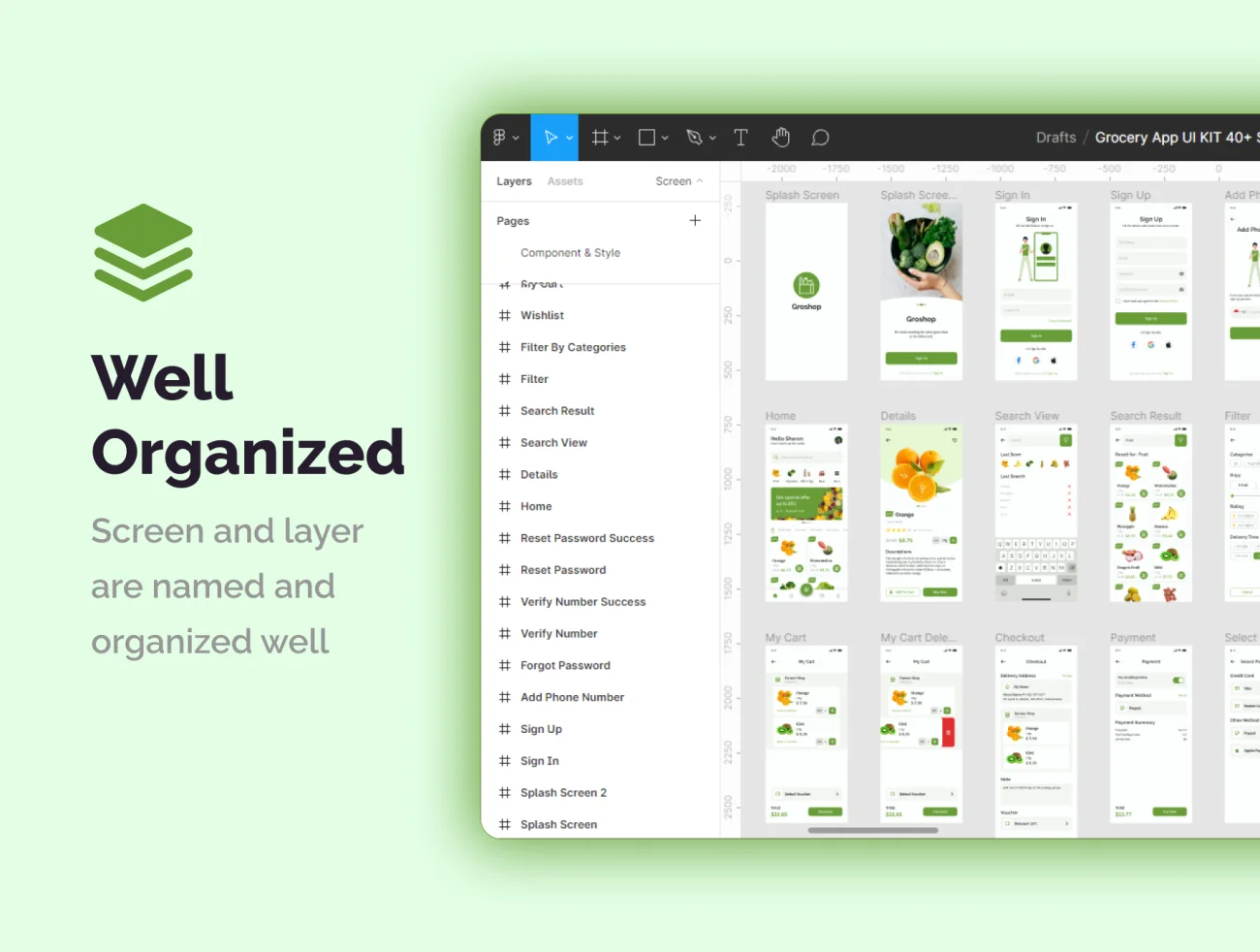 50屏生活百货蔬菜水果采购应用UI设计套件 Groshop – Groceries App UI Kit .figma插图13