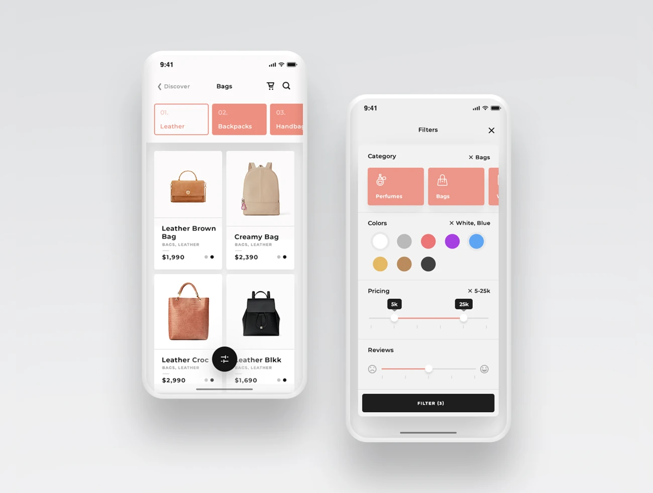 22屏时尚箱包网购应用UI设计套件 Malena – Shopping Mobile UI Kit .sketch .psd .xd .figma插图9