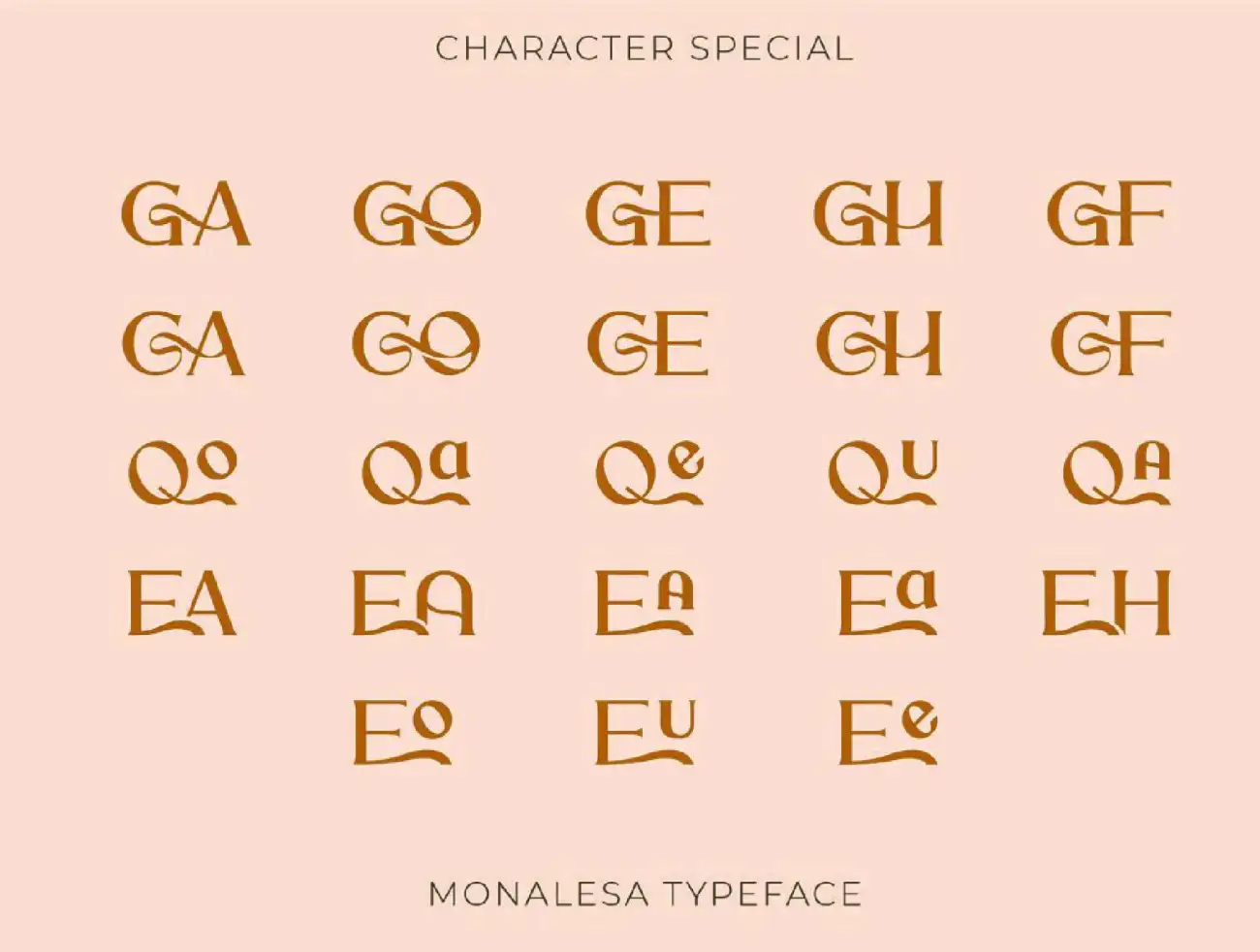 优雅时尚复古连体英文字体 Monalesa – New Vintage Typeface .ttf .otf插图25