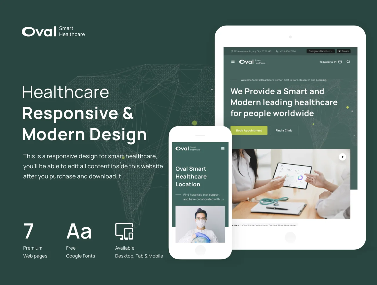 7款医疗保健产品网站设计模板素材 Oval- Healthcare Landing Page Template .sketch .figma插图3
