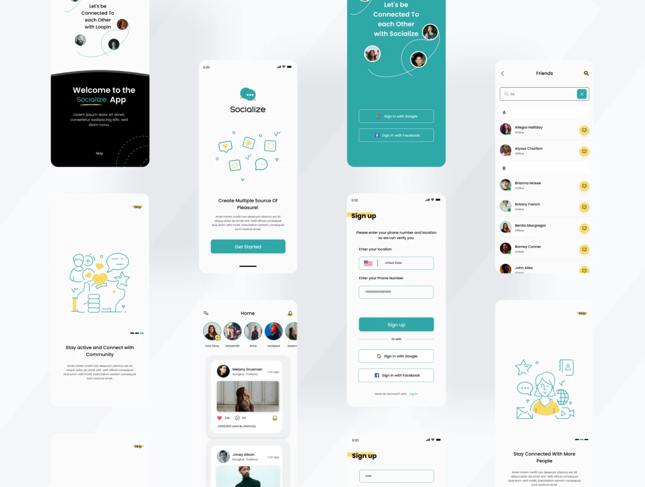 44屏社交媒体应用UI设计套件 Socialize – Social Media Mobile App Ui Kit .figma插图11