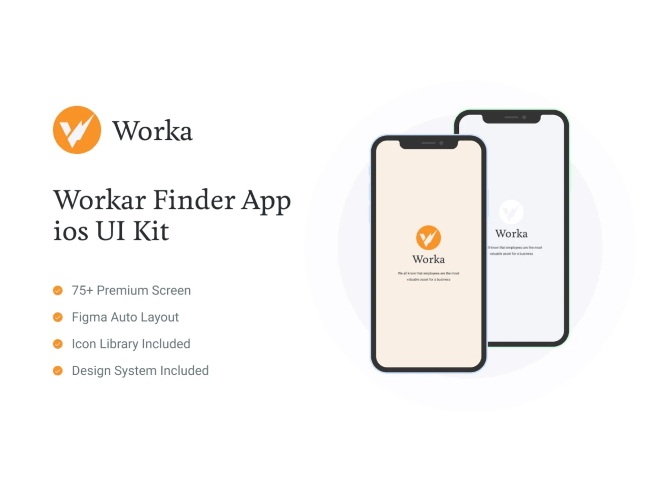 75屏求职招聘应用UI设计套件 Worka mobile app for professionals .xd .figma插图1