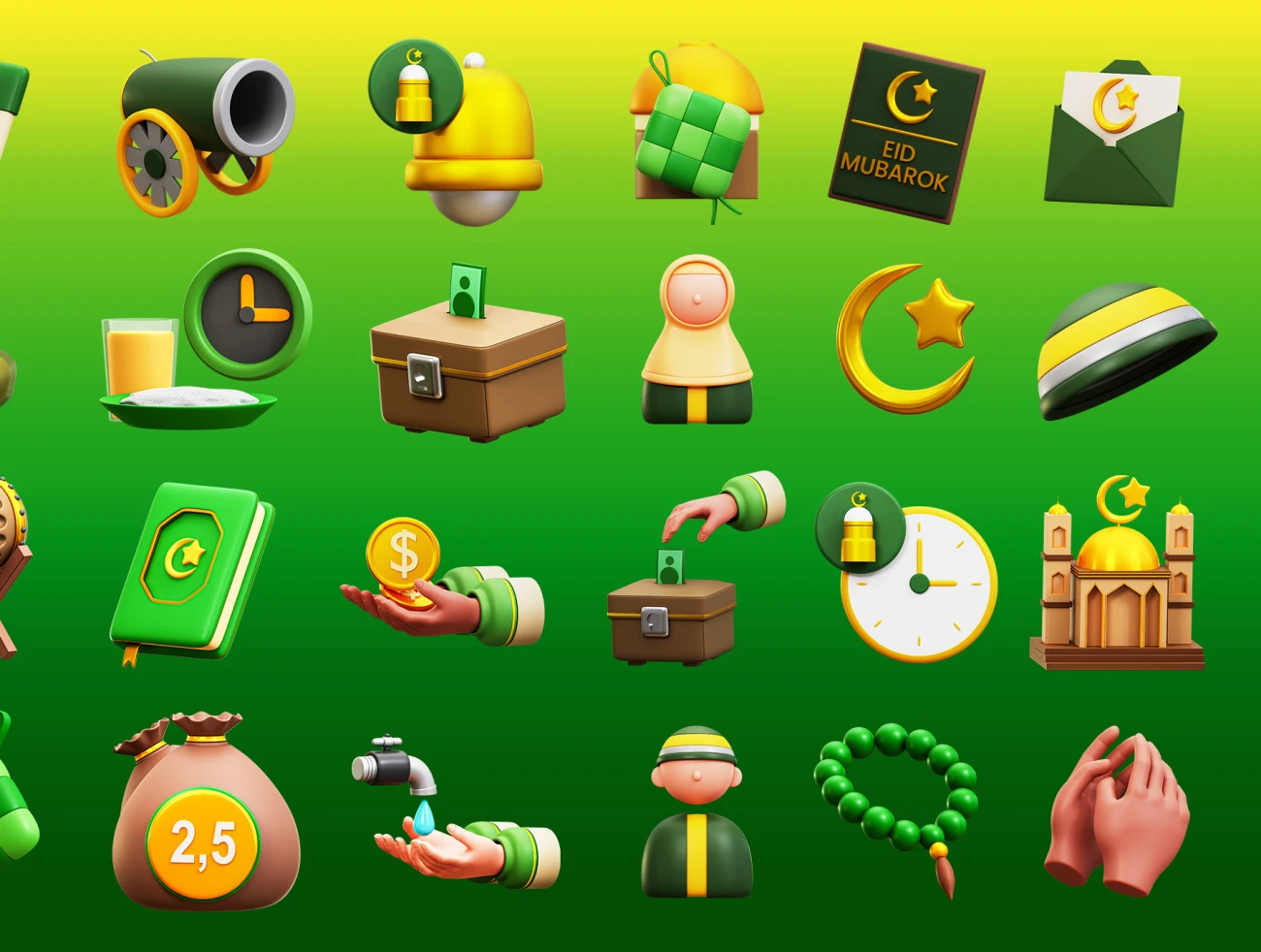 60款穆斯林斋月3D图标模型素材 3d Ramadan Icon .blender .psd插图11