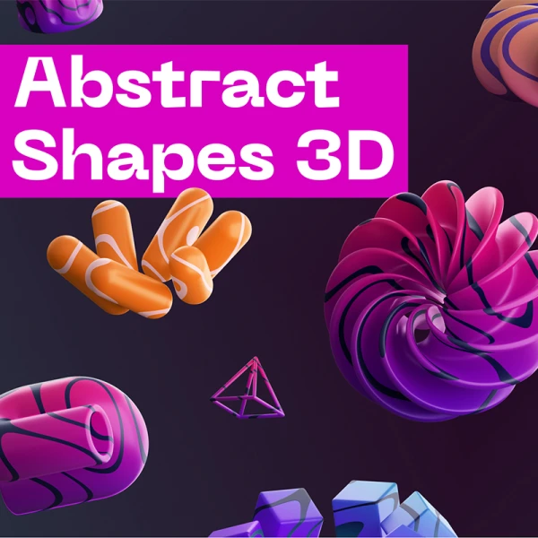 32款抽象立体3D图形模型素材 Abstract Shapes 3D .blender .figma