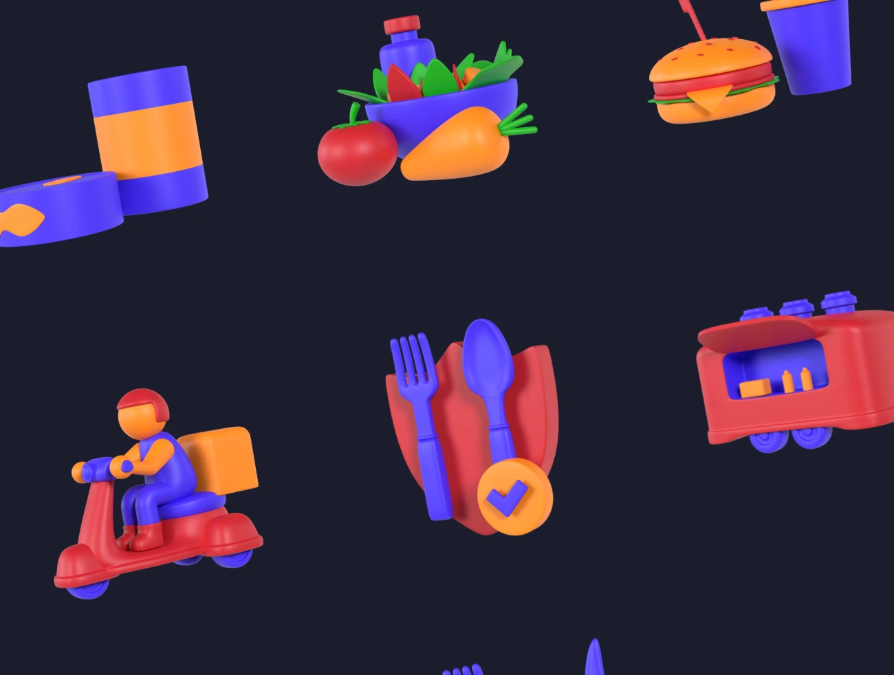 20款食品蔬菜3D模型素材 Food 3D icons .blender插图13