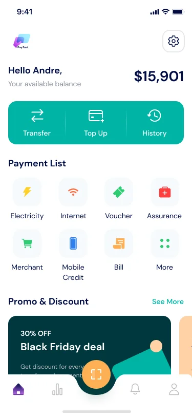 47屏货币兑换生活缴费电子钱包应用程序UI设计套件 Pay Fast App UI Kit .sketch .xd .figma插图1