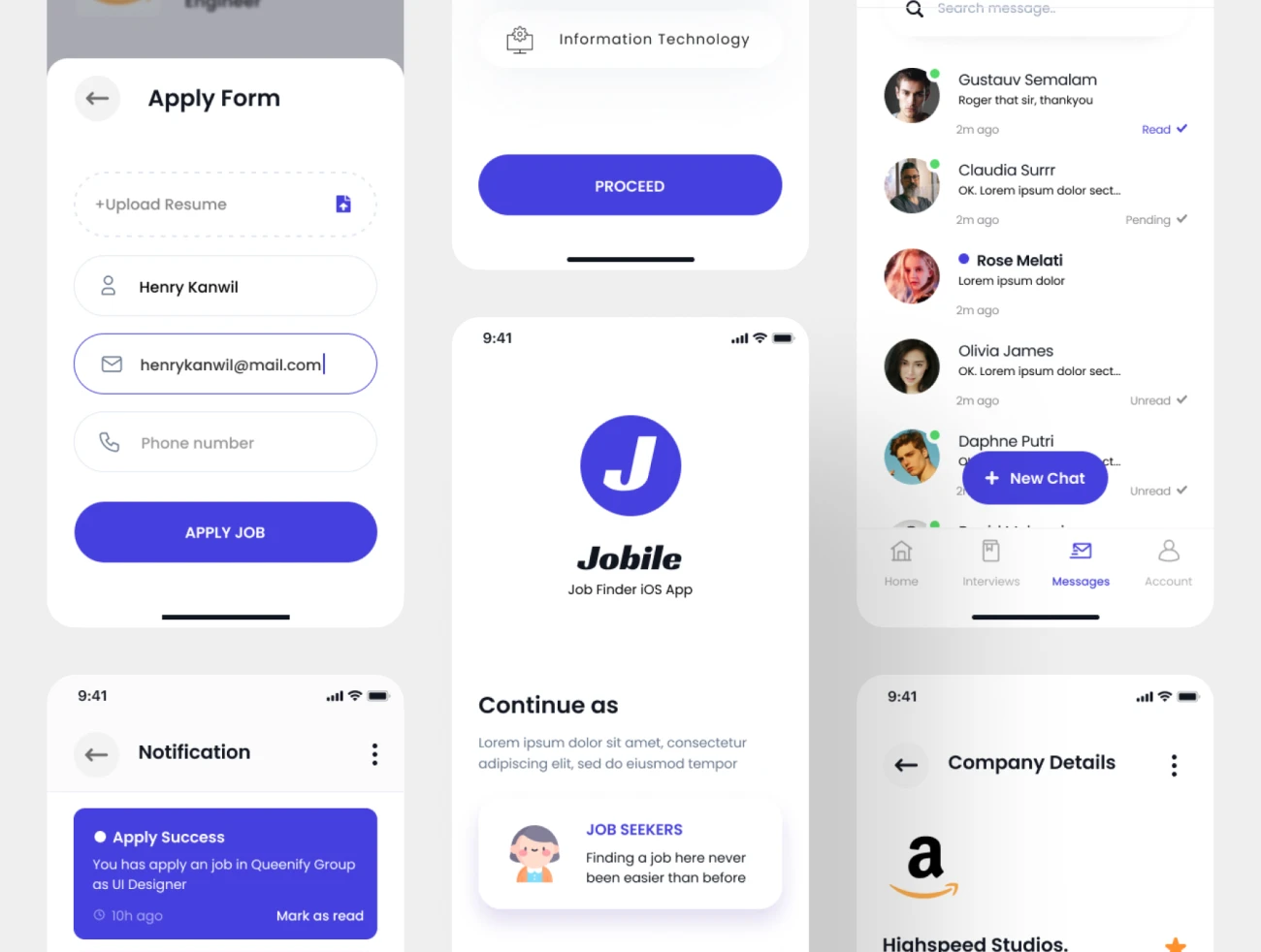 30屏高质量求职招聘应用UI套件下载 Jobile – Job Finder App Ui Kit .figma插图9