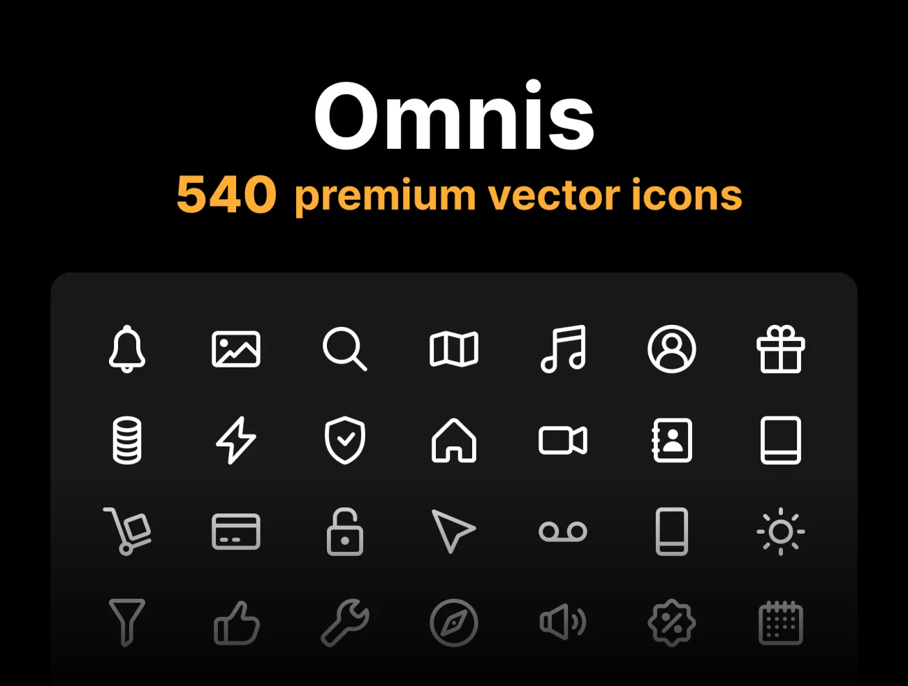 540款全能通用线性图标合集 Omnis .sketch .ai .figma插图1