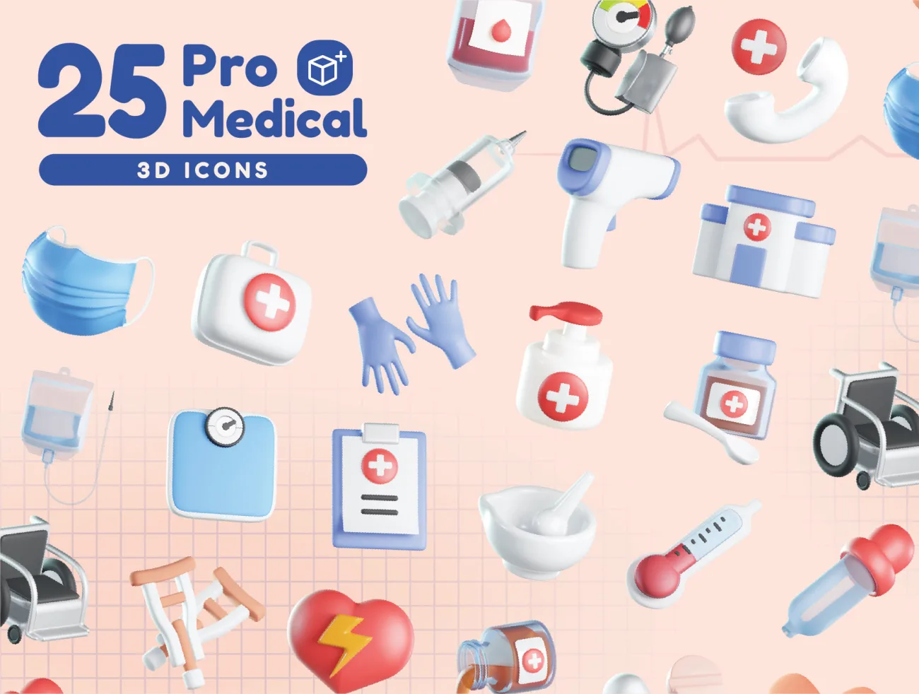 25款专业医疗3D图标模型 Pro Medical 3D Icons .blender插图9