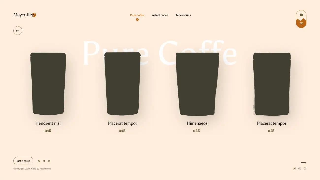 咖啡店网站模板 MayCoffee – Coffee Store Template .xd .psd插图3