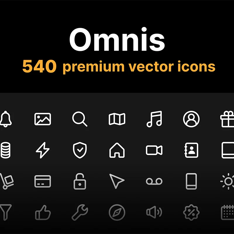 540款全能通用线性图标合集 Omnis .sketch .ai .figma缩略图到位啦UI