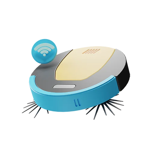 吸尘器吸尘器智能技术安全3D图标 vacuum cleaner smart technology security icon