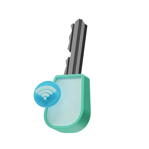 智能钥匙技术安全数字3D图标 smart key technology security digital icon