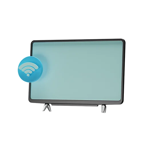 电视智能技术安全数字3D图标 tv smart technology security digital icon