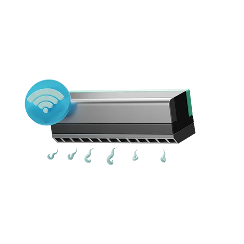 空调空调智能技术安全3D图标 air conditioner smart technology security icon