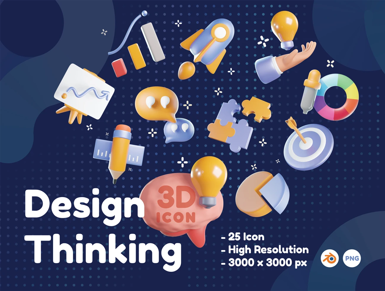 设计思维3D图标模型素材 Design Thinking 3D Icons .keynote .psd插图1