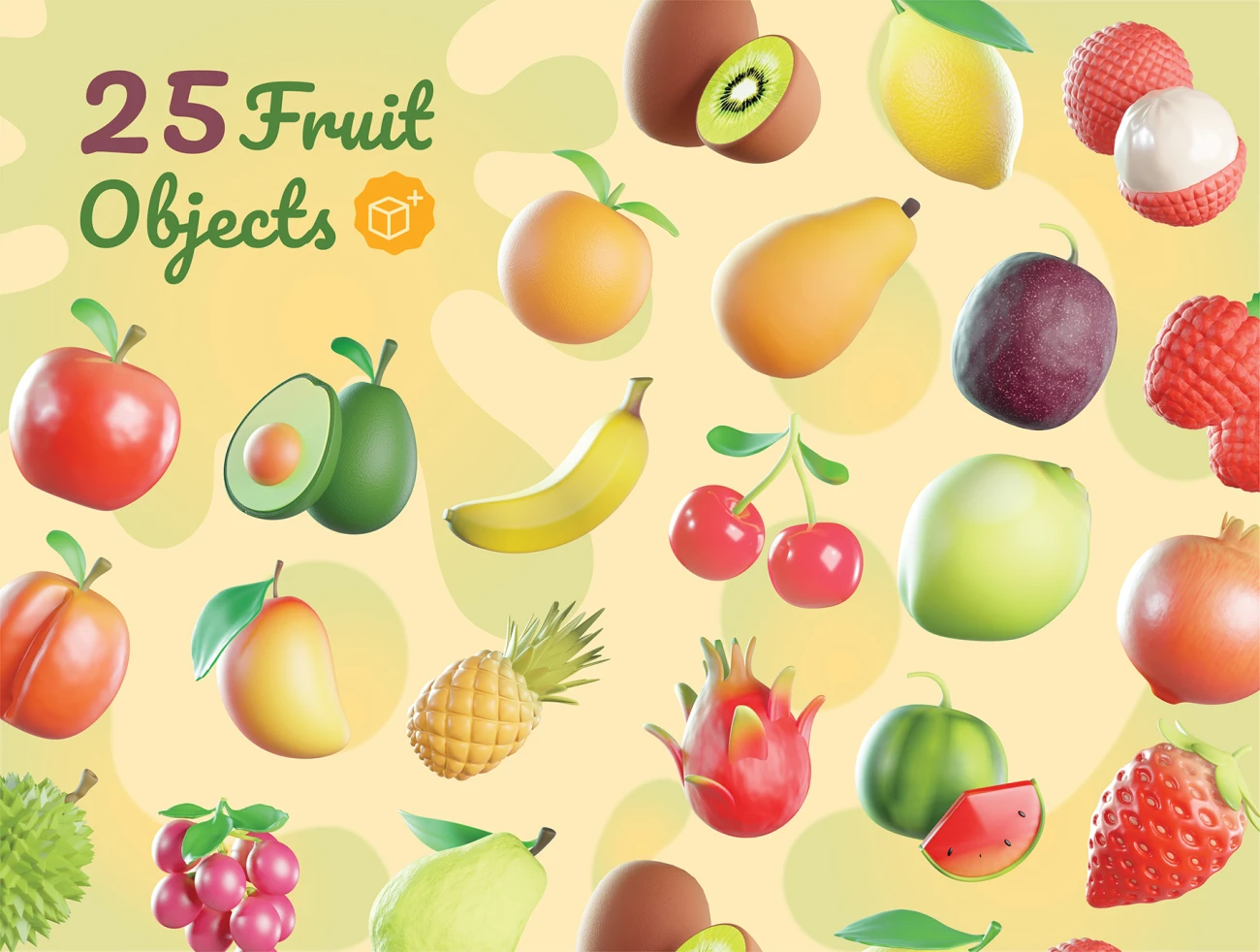 3D水果高精度模型25款 Fruit 3D Icons .blender .psd插图11