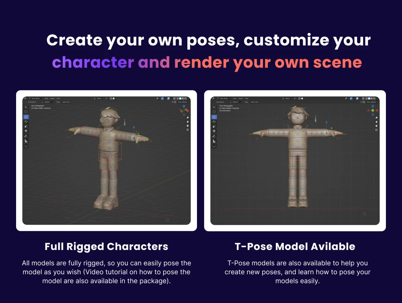 日本奋斗3D角色人物模型插图包20款 Ikigai – 3d Character Pack .blender .psd .figma插图9