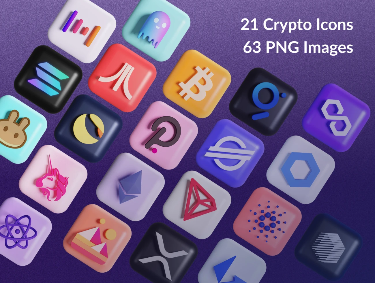 3D 加密货币图标png版 Ares Vol. 2 – Crypto 3D Icon Set-PNG .png插图3