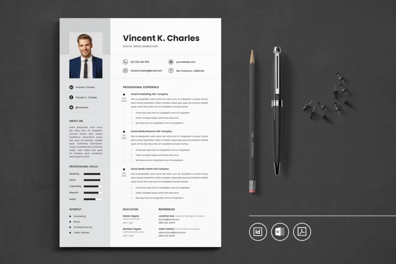 51款个人简历设计模板 Big Bundle Professional CV Resume .pdf .word .indesion插图3