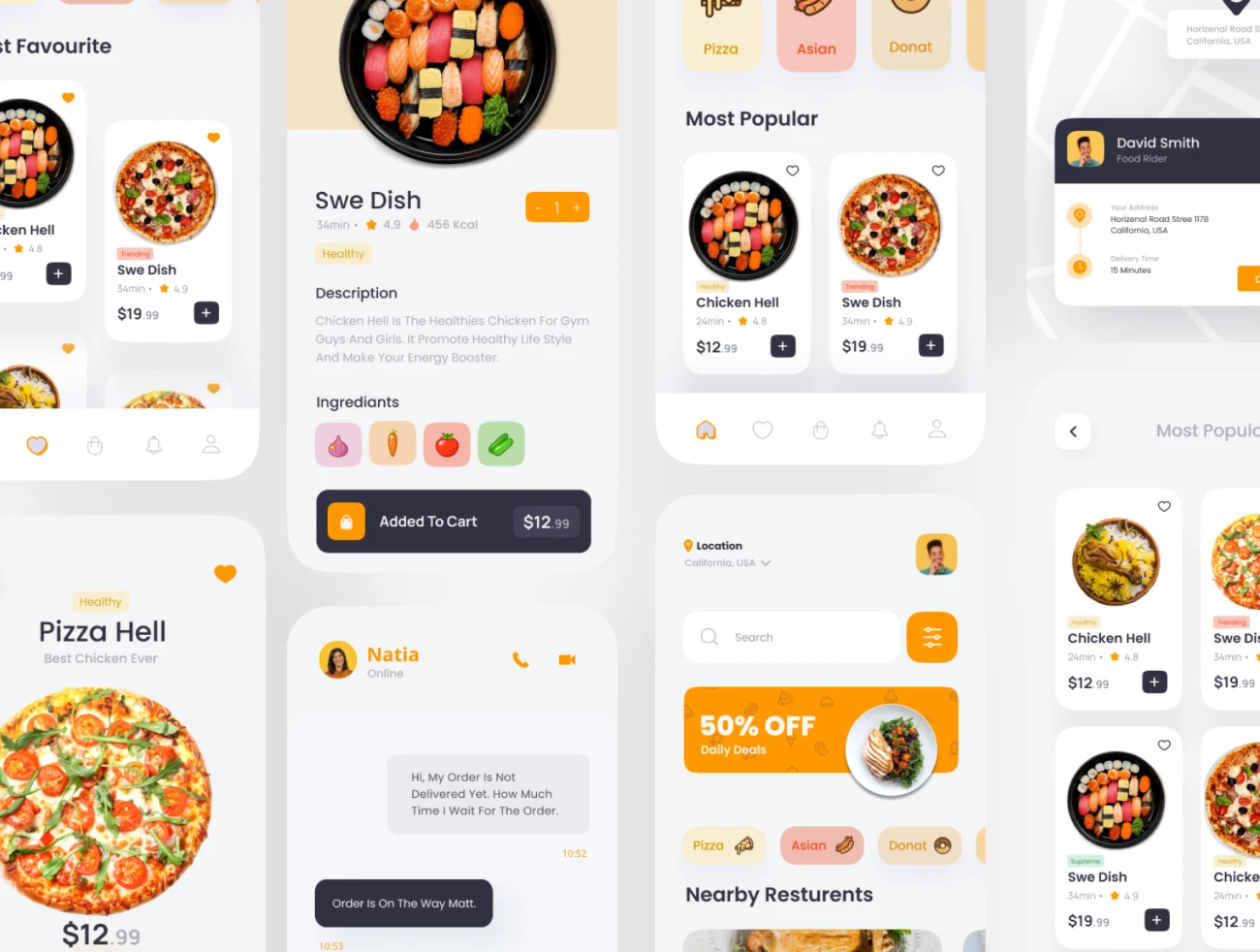 美食披萨汉堡点餐配送应用设计套件60屏 Foodish Food App UI KIT .figma插图5