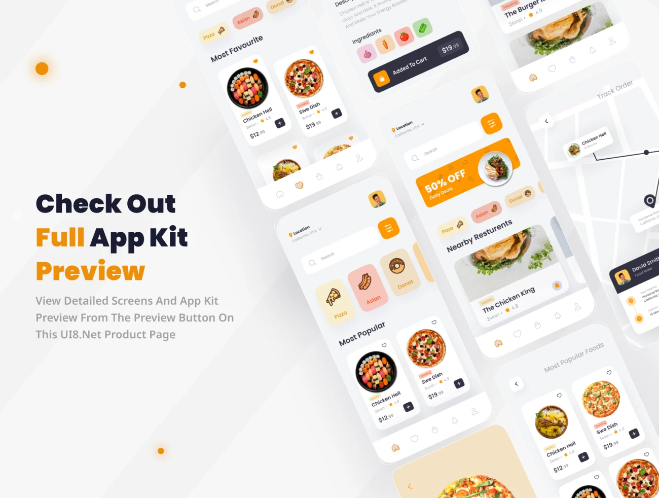 美食披萨汉堡点餐配送应用设计套件60屏 Foodish Food App UI KIT .figma插图9