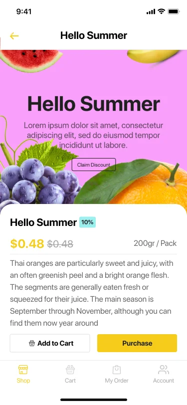 10屏水果网购手机应用UI套件 Fruitlover- Groceries App UI Kit .figma .sketch .xd插图7