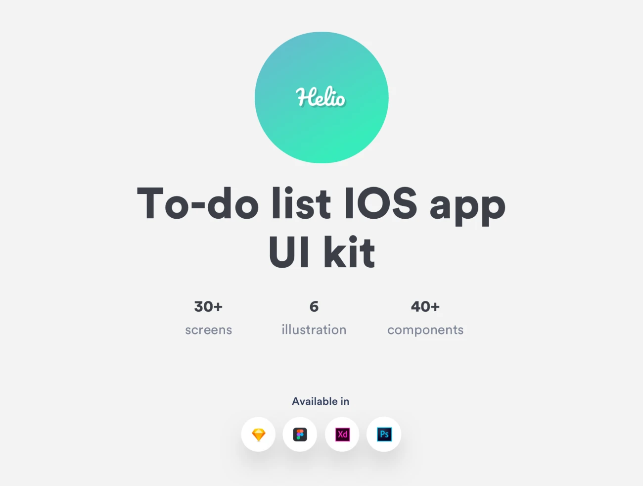 待办事项备忘列表 iOS UI 套件30屏 Helio to-do list iOS UI kit .sketch .psd .xd .figma插图1